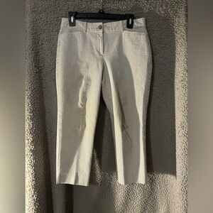 Talbots Gray and White Striped Capris